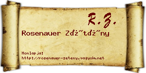 Rosenauer Zétény névjegykártya